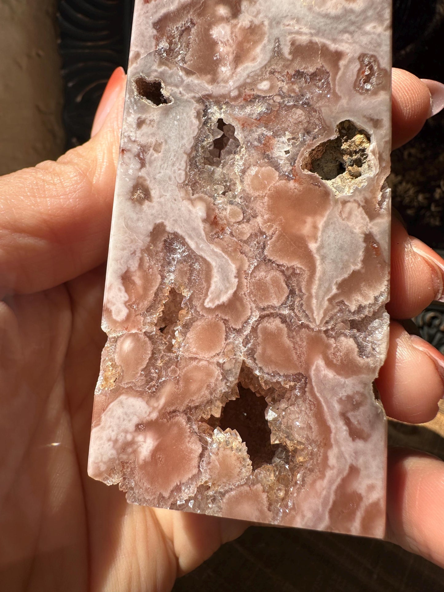 Pink Amethyst Flower, Pink Amethyst Tower with Druzy Crystal Cluater Cave