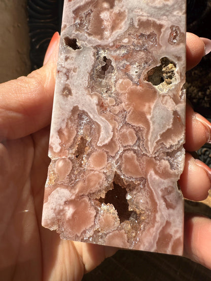 Pink Amethyst Flower, Pink Amethyst Tower with Druzy Crystal Cluater Cave