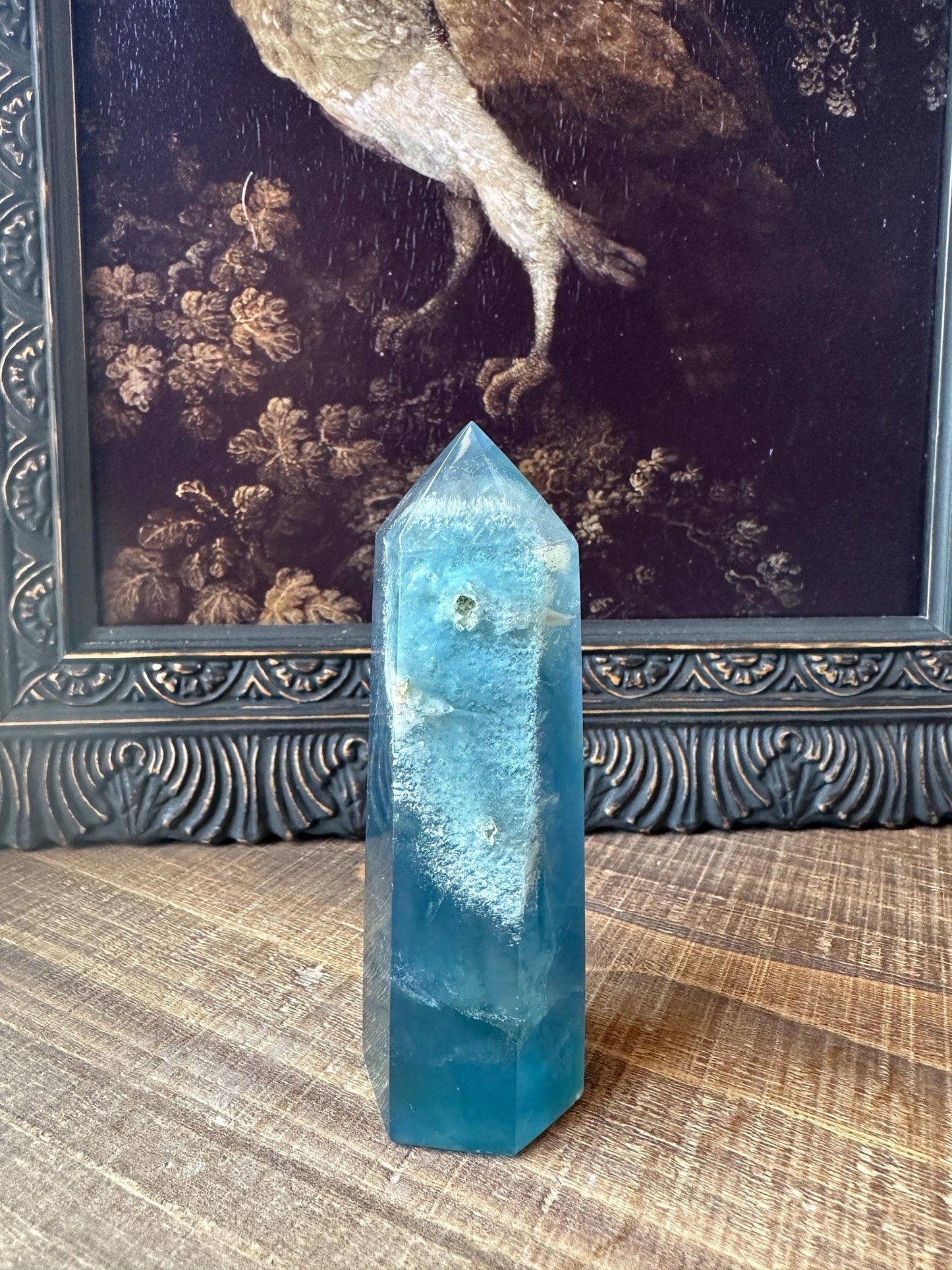 Blue fluorite tower