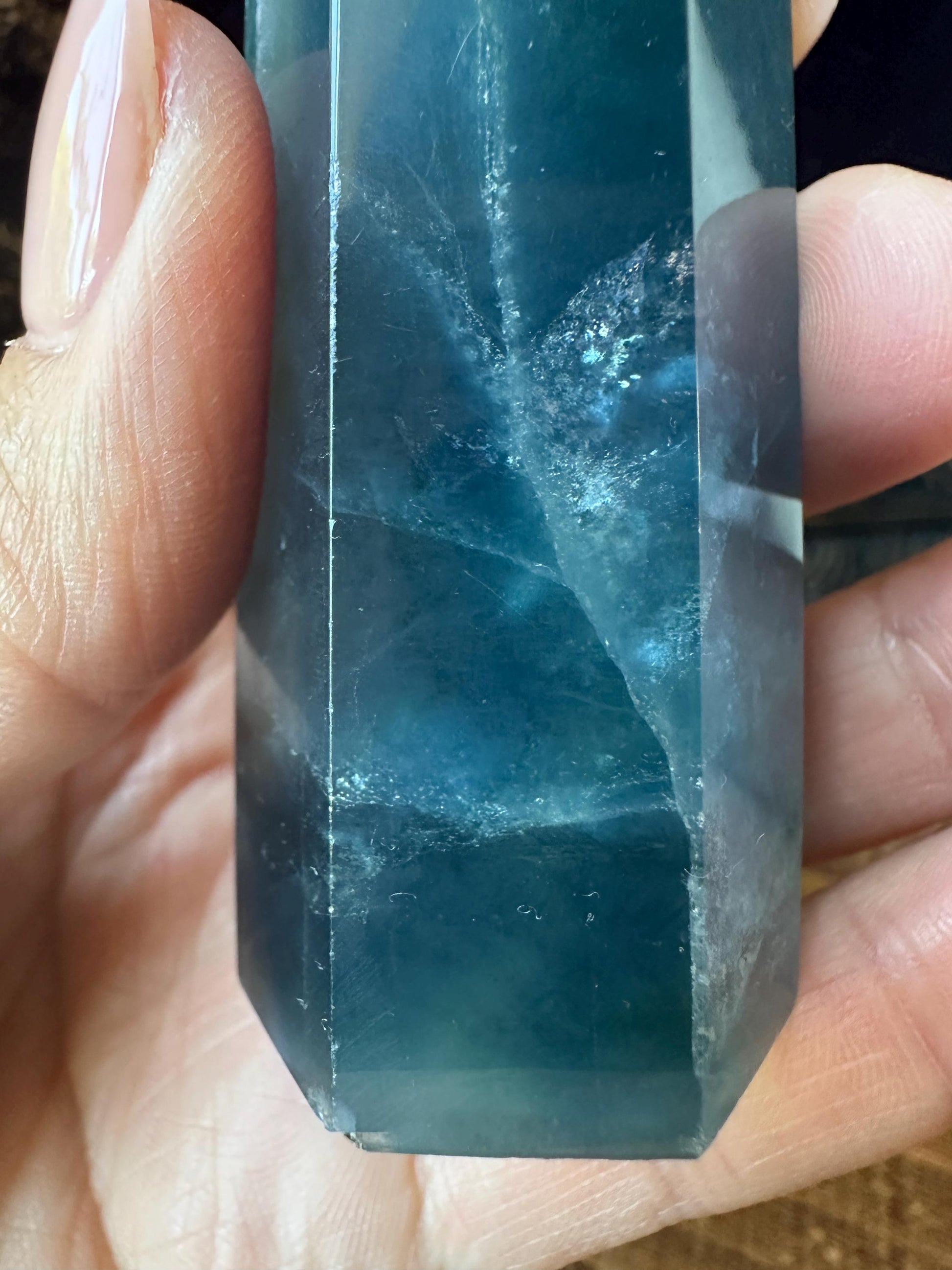 Blue fluorite tower