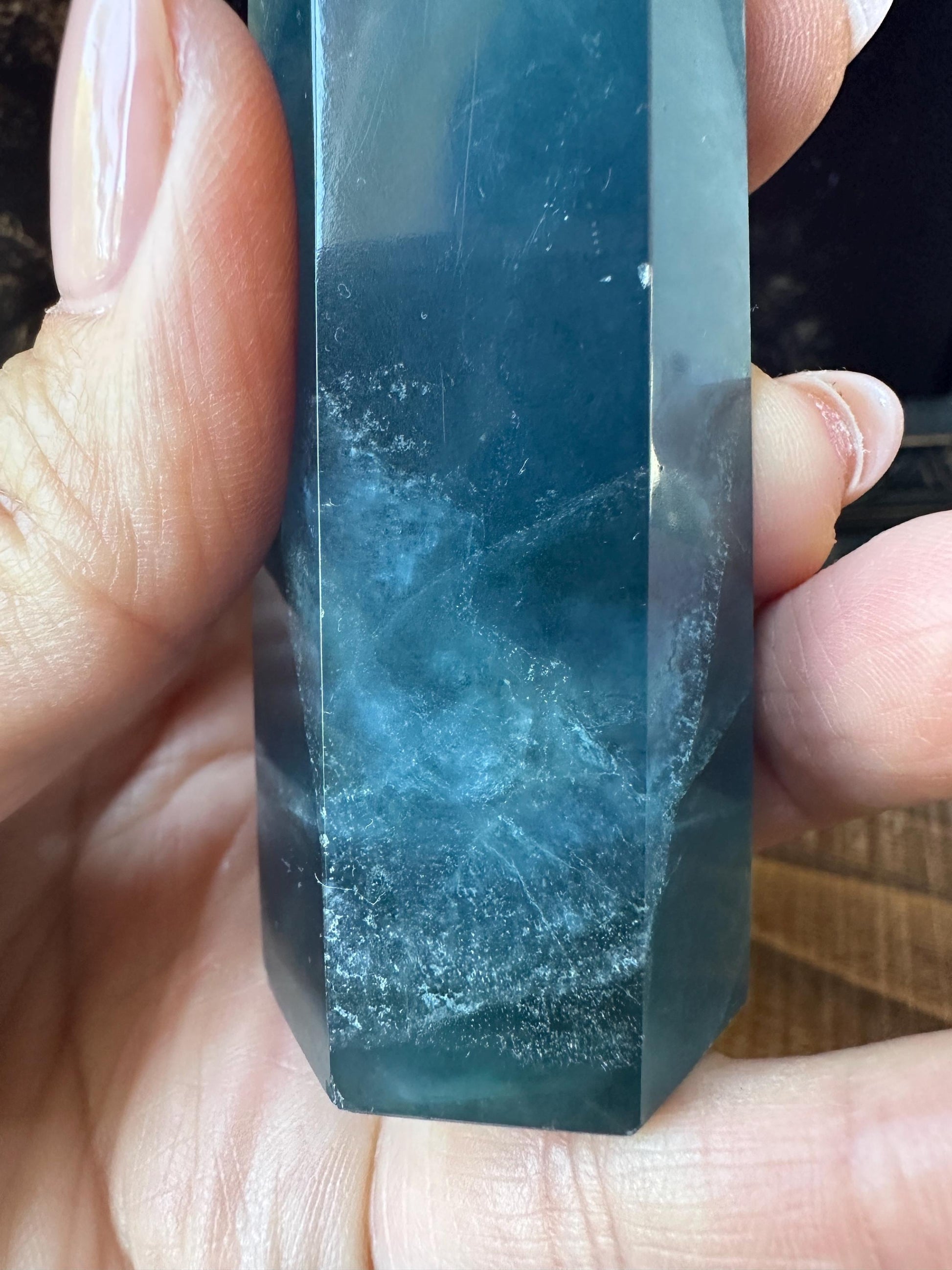 Blue fluorite tower