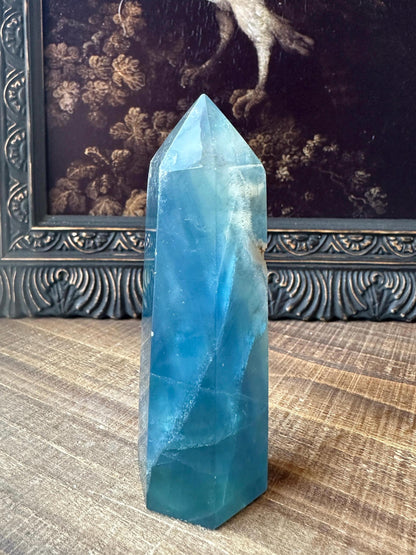 Blue fluorite tower