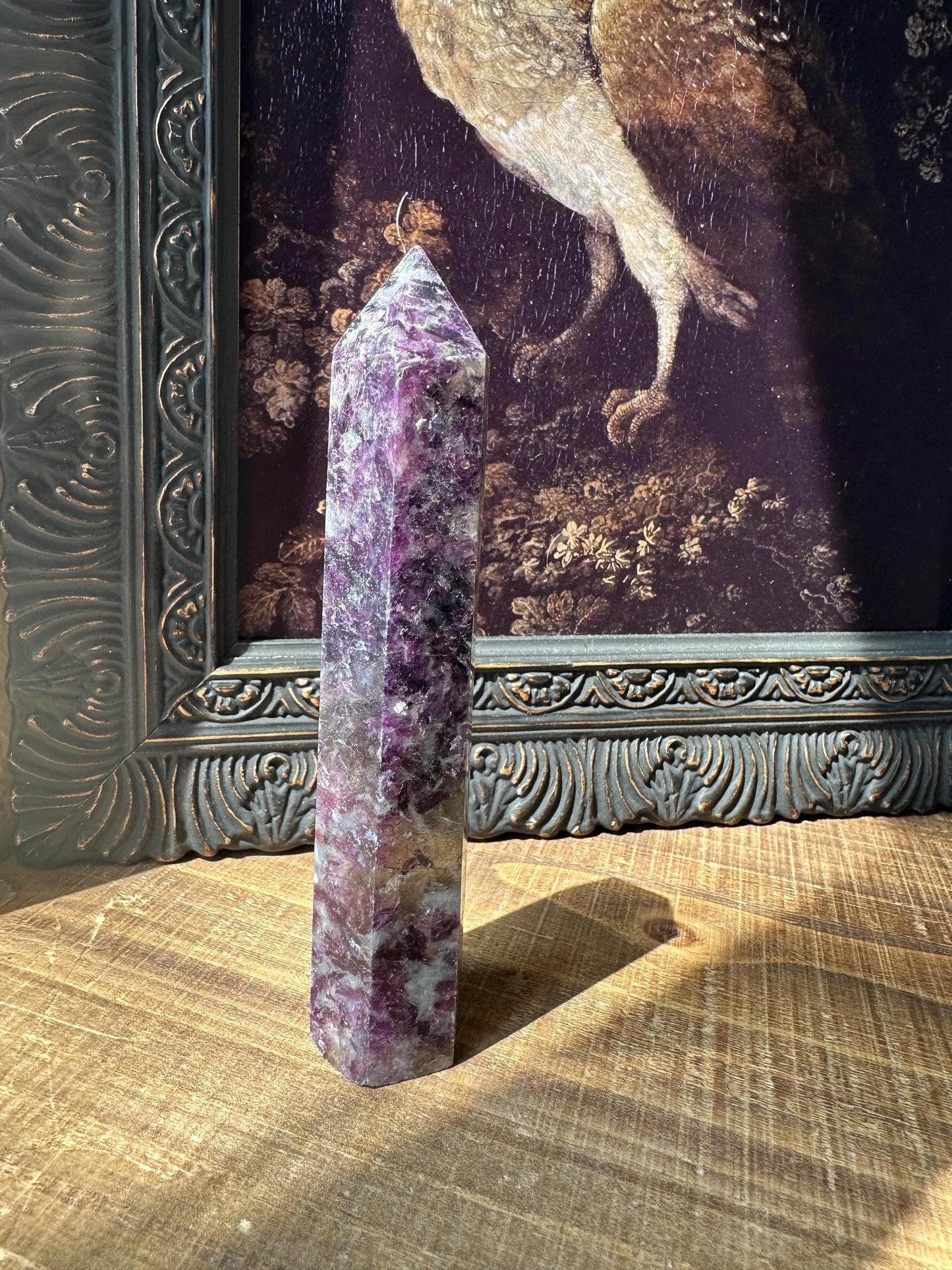 Purple Mica Tower, purple crystal tower, purple crystal point
