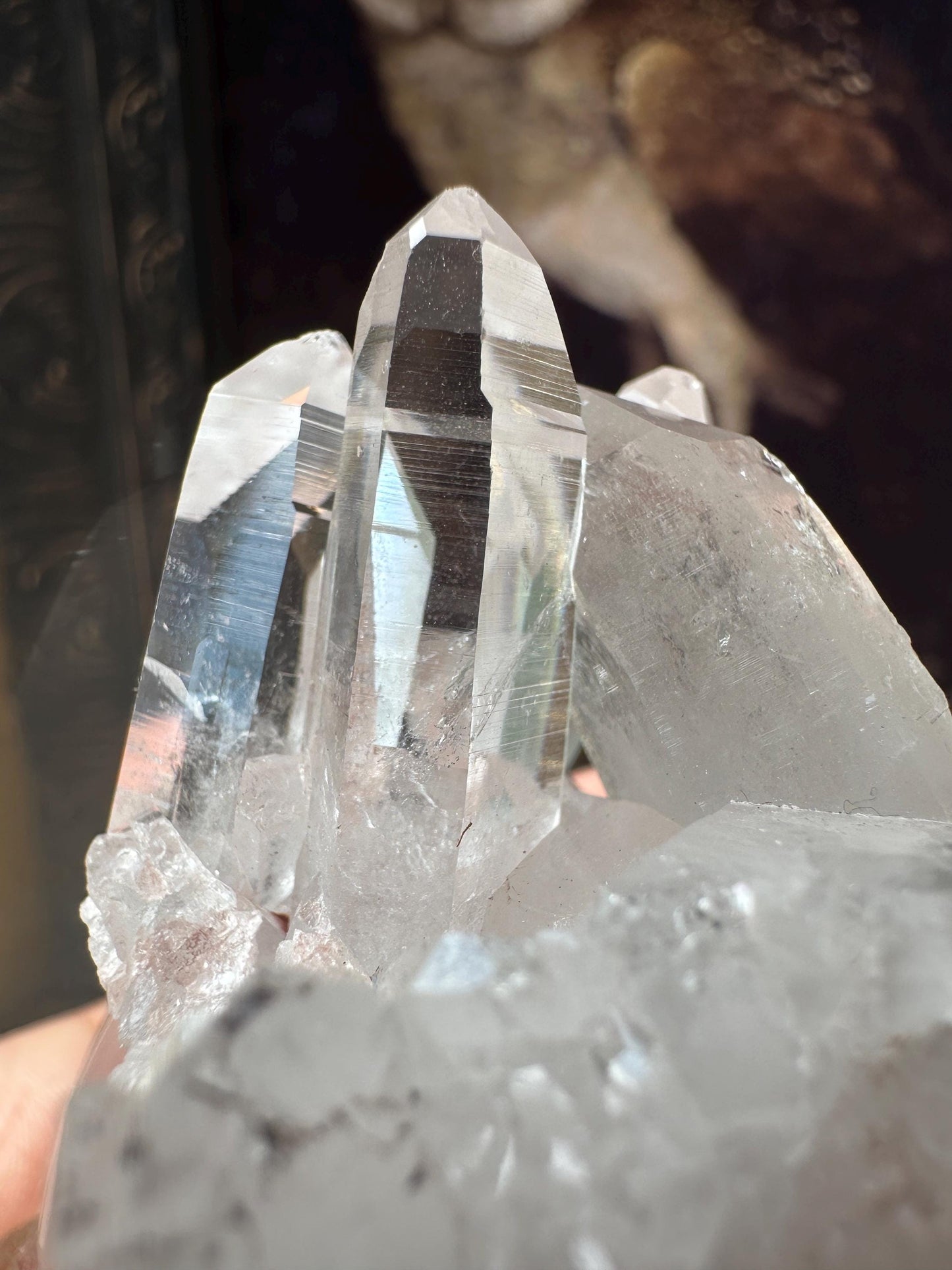 Lemurian quartz cluster, raw quartz, pink Lemurian, pink lithium quartz