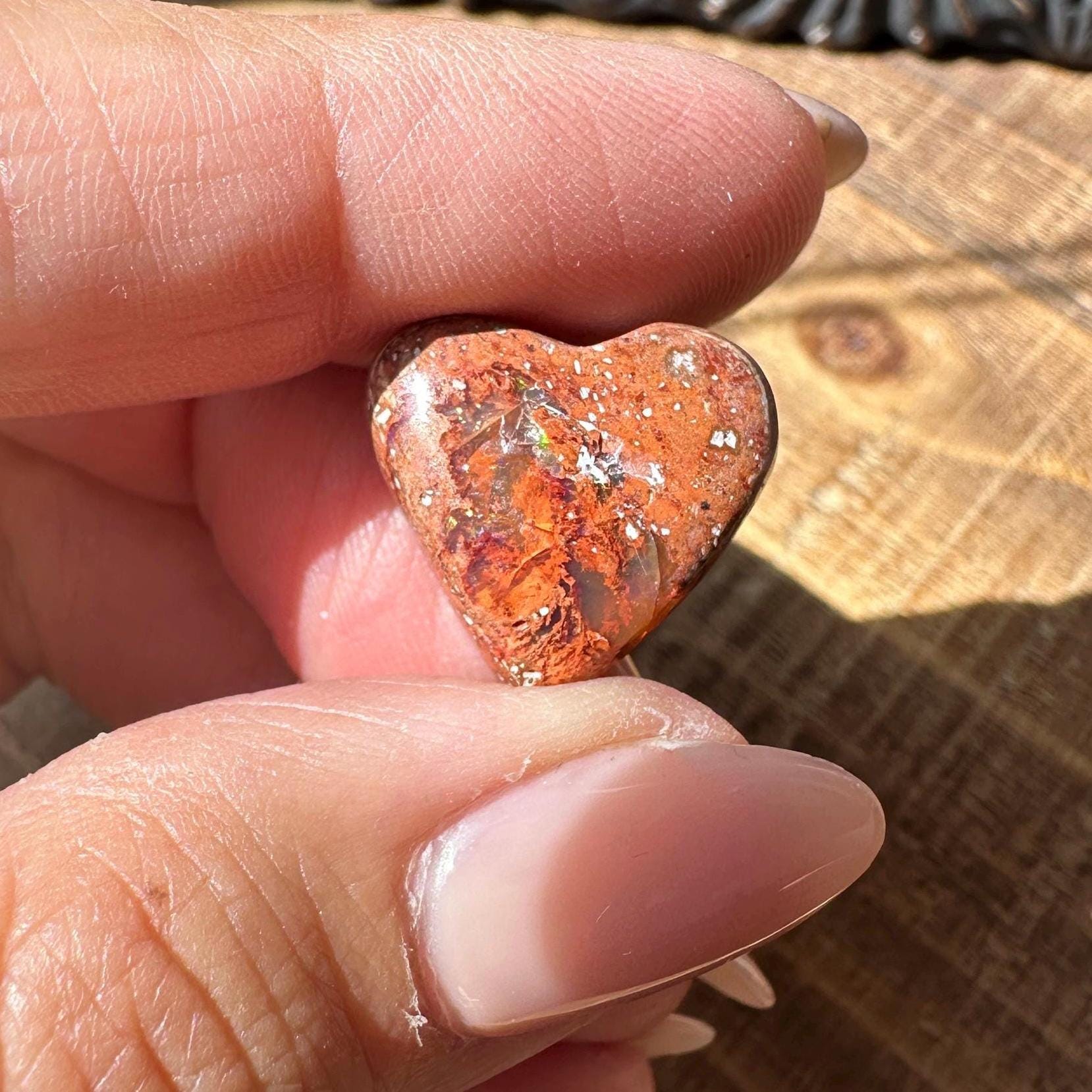 Cantara Opal Heart High Quality Cabochon Mexican Fire Opal Jelly Opal Water Opal, Opal in Matrix Opal in Rhyolite