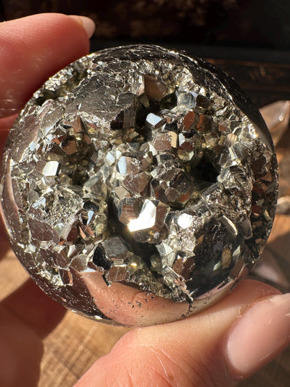 Pyrite Sphere, cubic pyrite, high quality fools gold, beautiful gold pyrite sphe