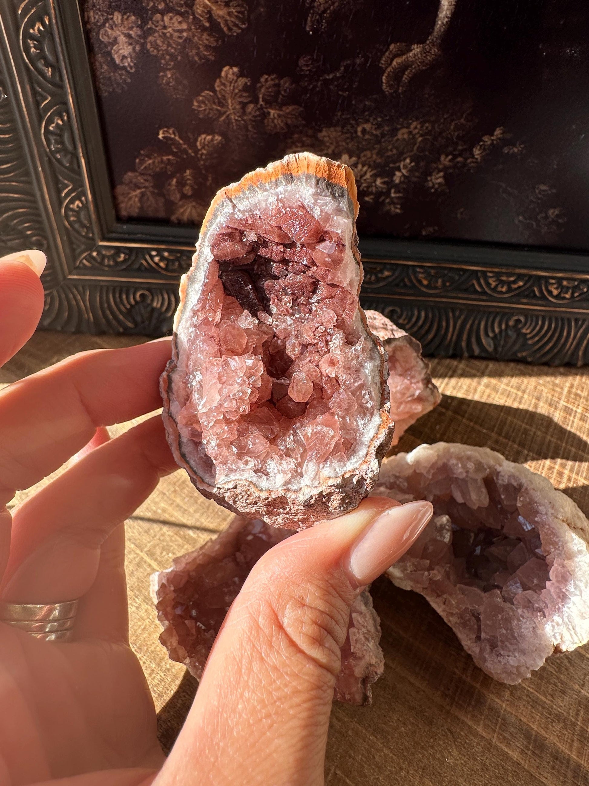 Raw AAA Grade High Quality Pink Amethyst Geode, Argentina, Pink Amethyst Cluster, Amethyst Flower, gemmy, high luster, high grade quartz