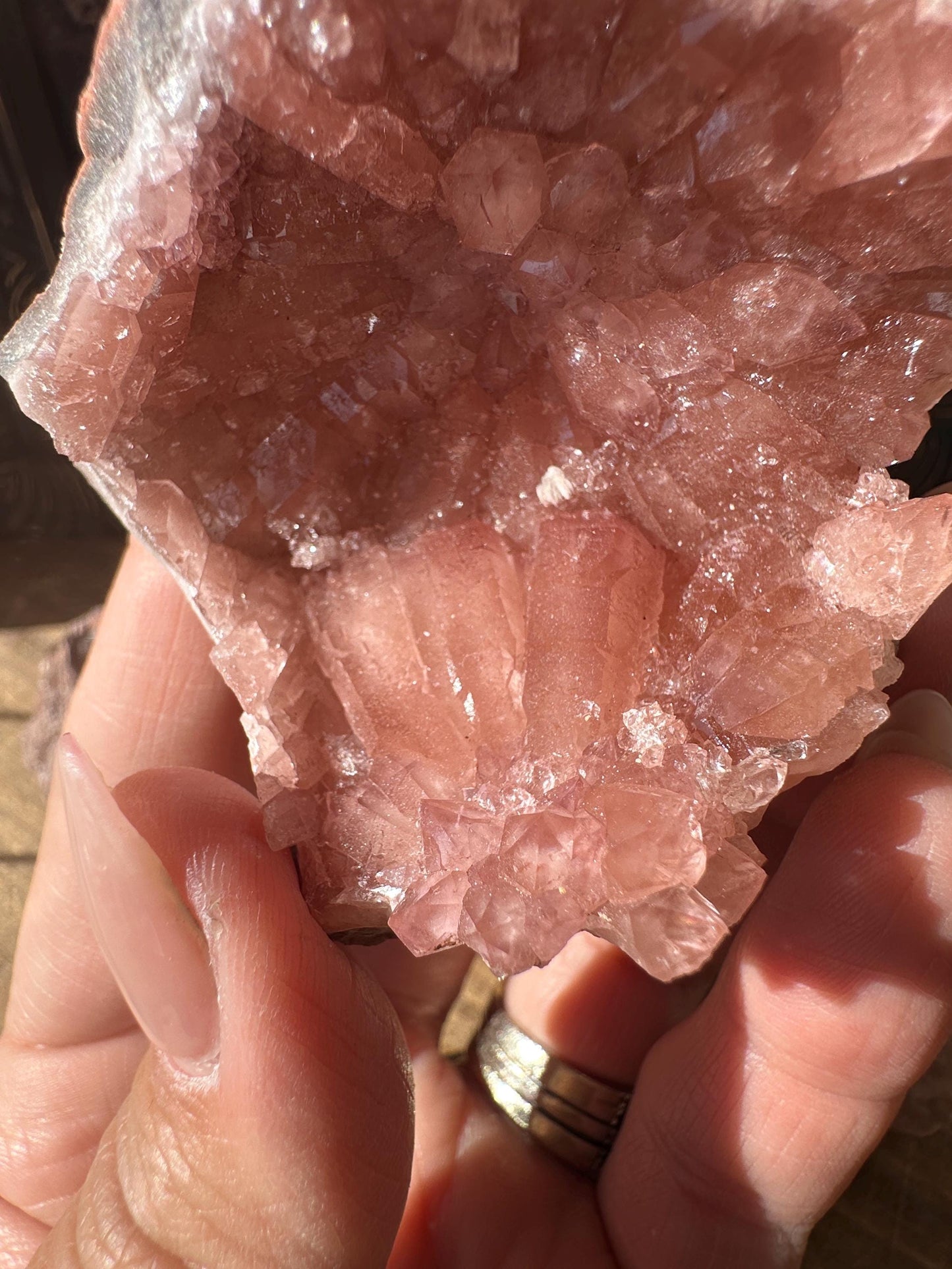 Raw AAA Grade High Quality Pink Amethyst Geode, Argentina, Pink Amethyst Cluster, Amethyst Flower, gemmy, high luster, high grade quartz