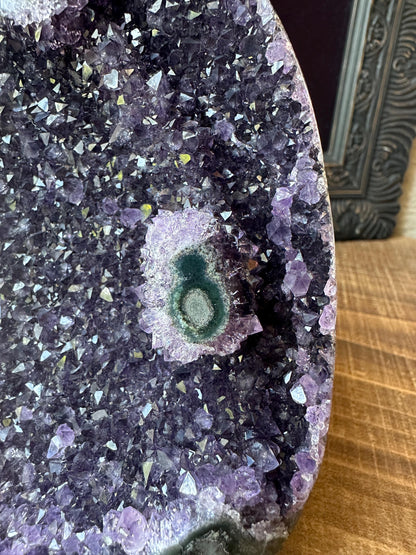 Uruguay Amethyst Cut Base with a Stalactite Deep Purple
