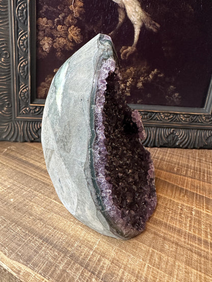 Uruguay Amethyst Cut Base with a Stalactite Deep Purple