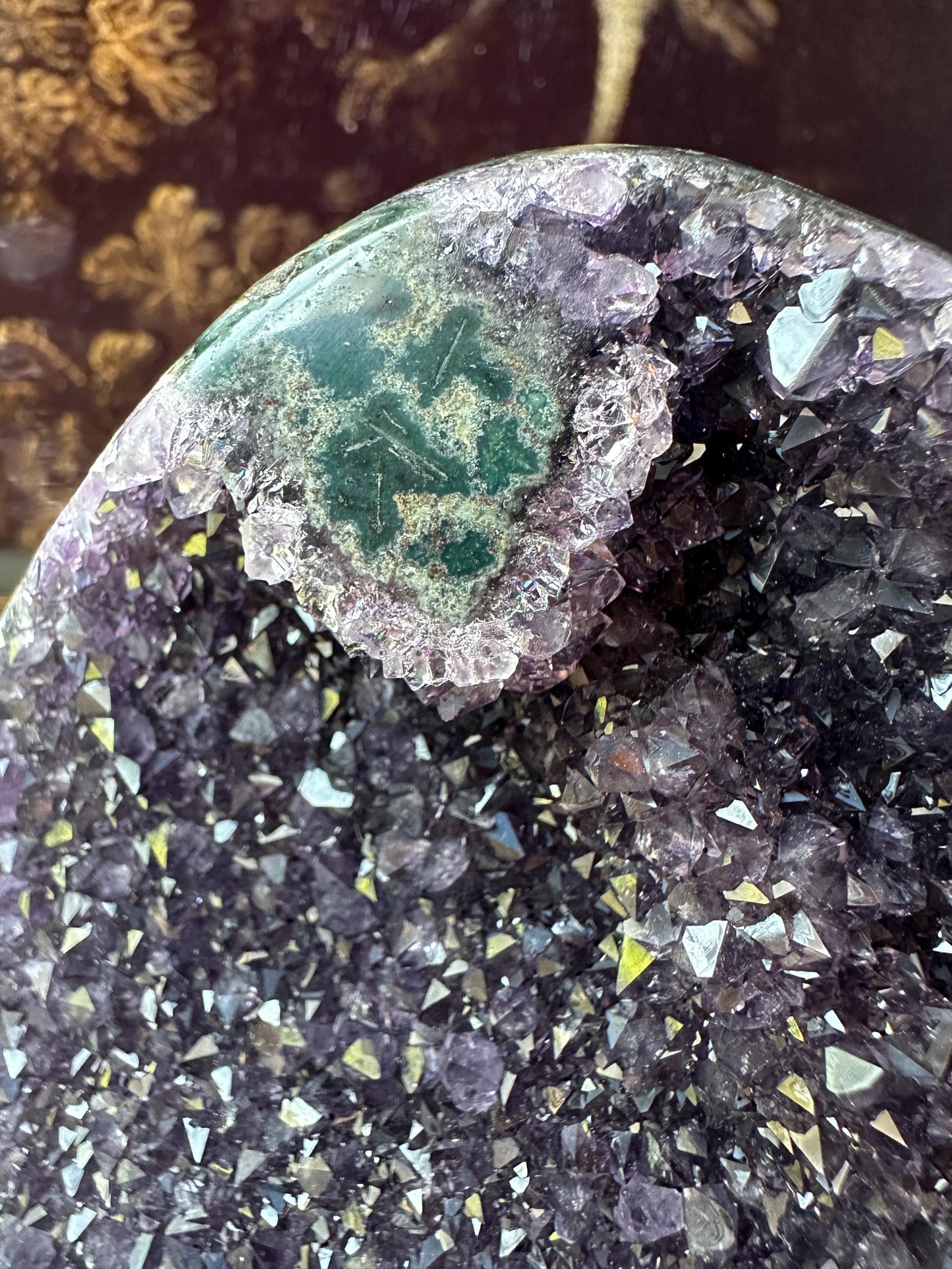 Uruguay Amethyst Cut Base with a Stalactite Deep Purple