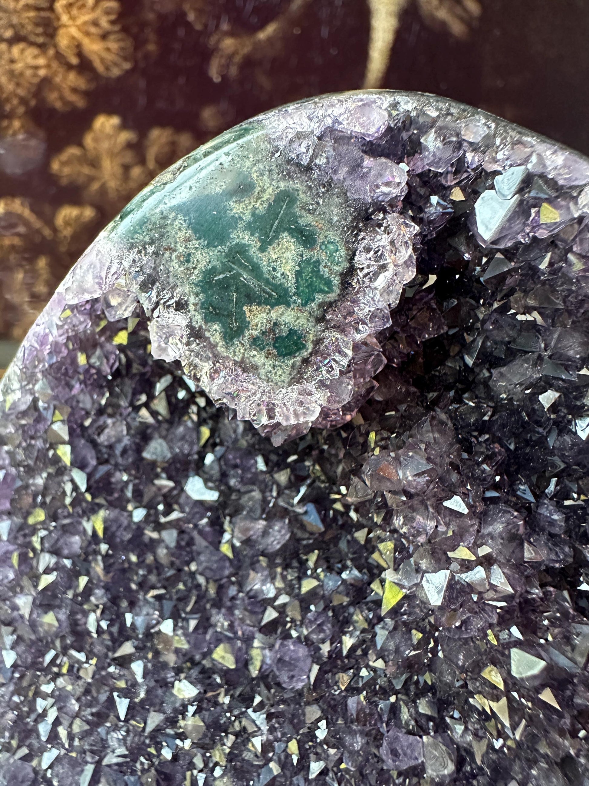 Uruguay Amethyst Cut Base with a Stalactite Deep Purple