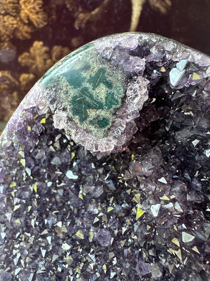 Uruguay Amethyst Cut Base with a Stalactite Deep Purple