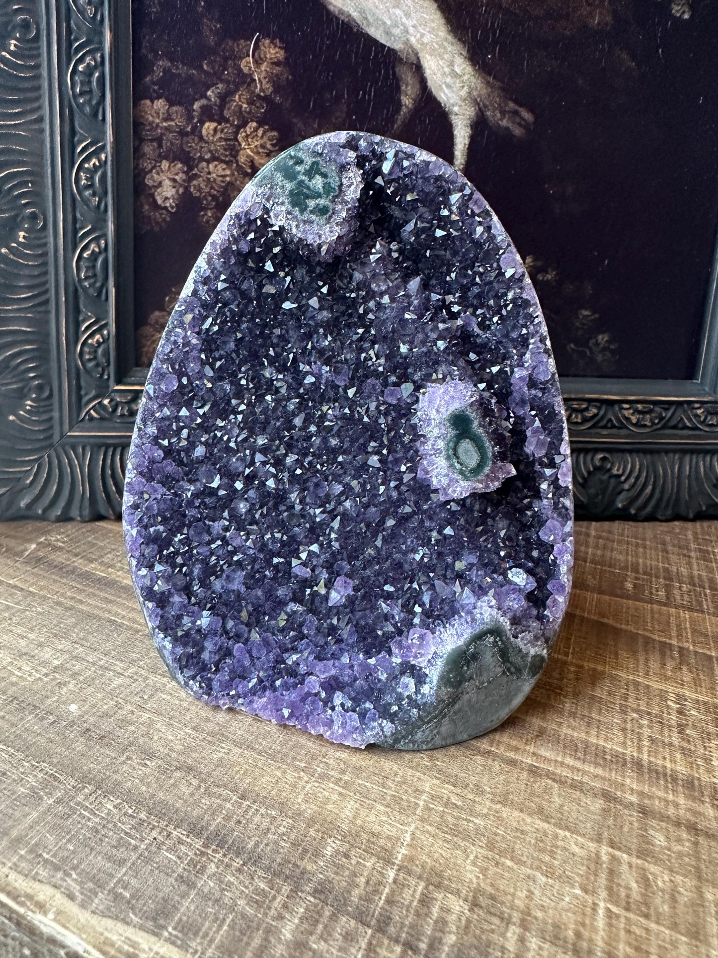 Uruguay Amethyst Cut Base with a Stalactite Deep Purple