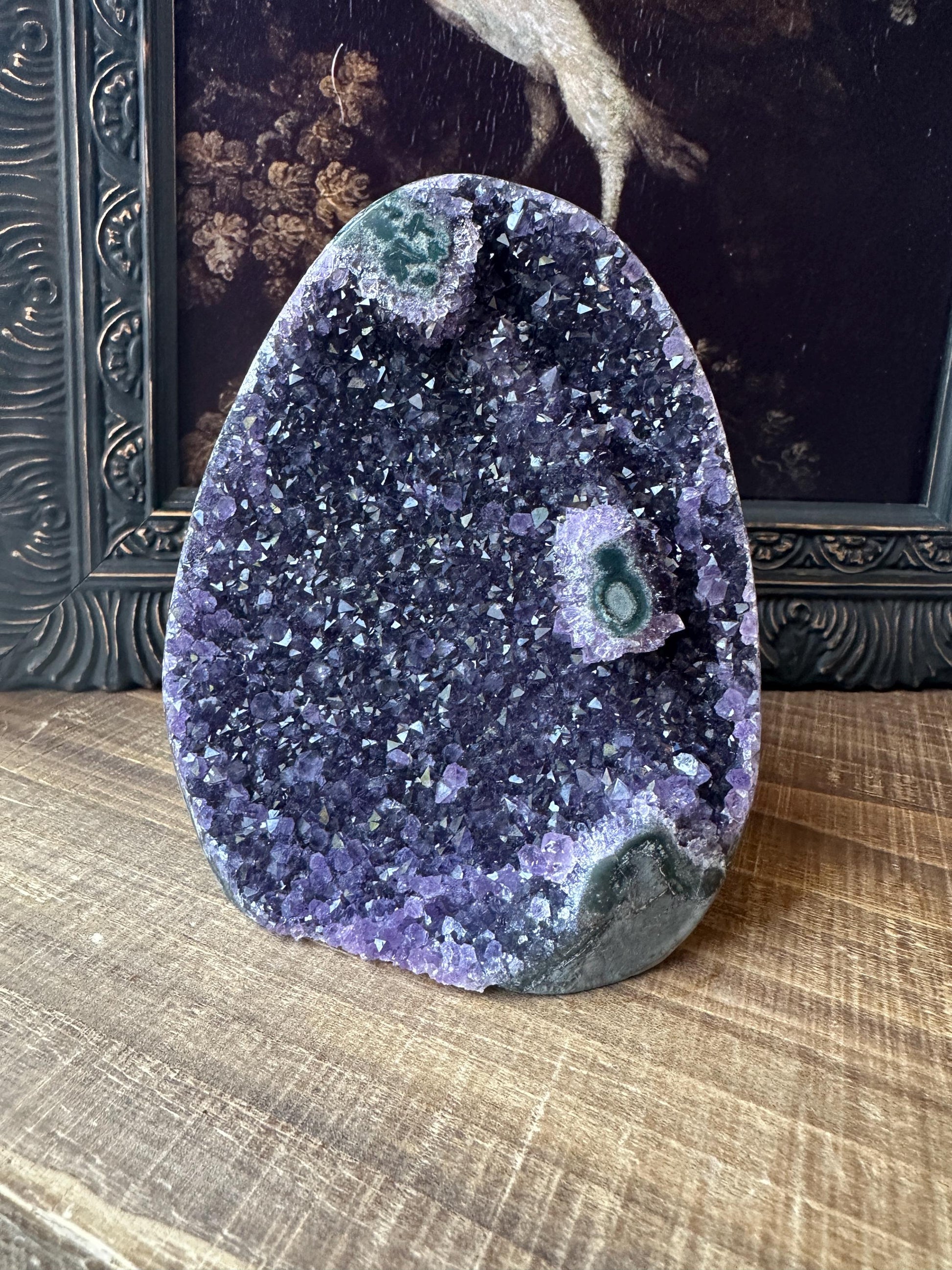 Uruguay Amethyst Cut Base with a Stalactite Deep Purple