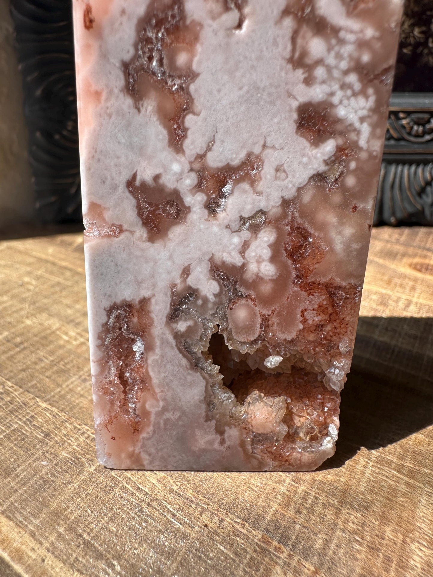 Pink Amethyst Flower, Pink Amethyst Tower with Druzy Crystal Cluater Cave