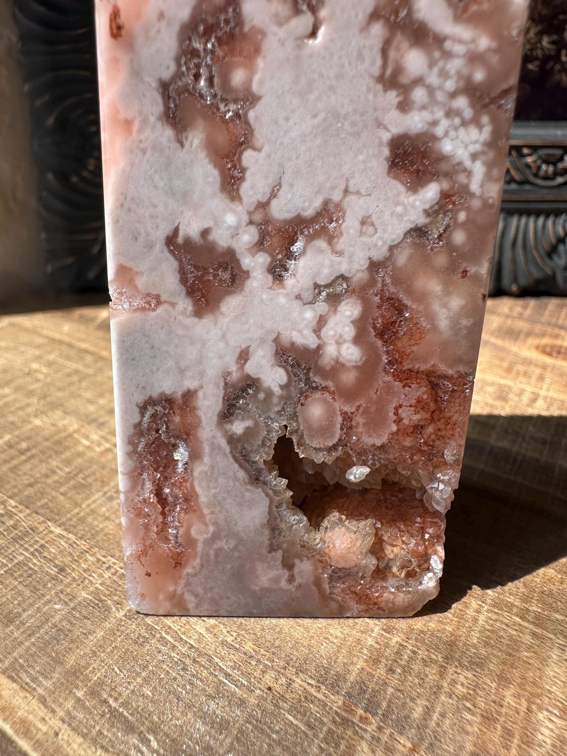 Pink Amethyst Flower, Pink Amethyst Tower with Druzy Crystal Cluater Cave