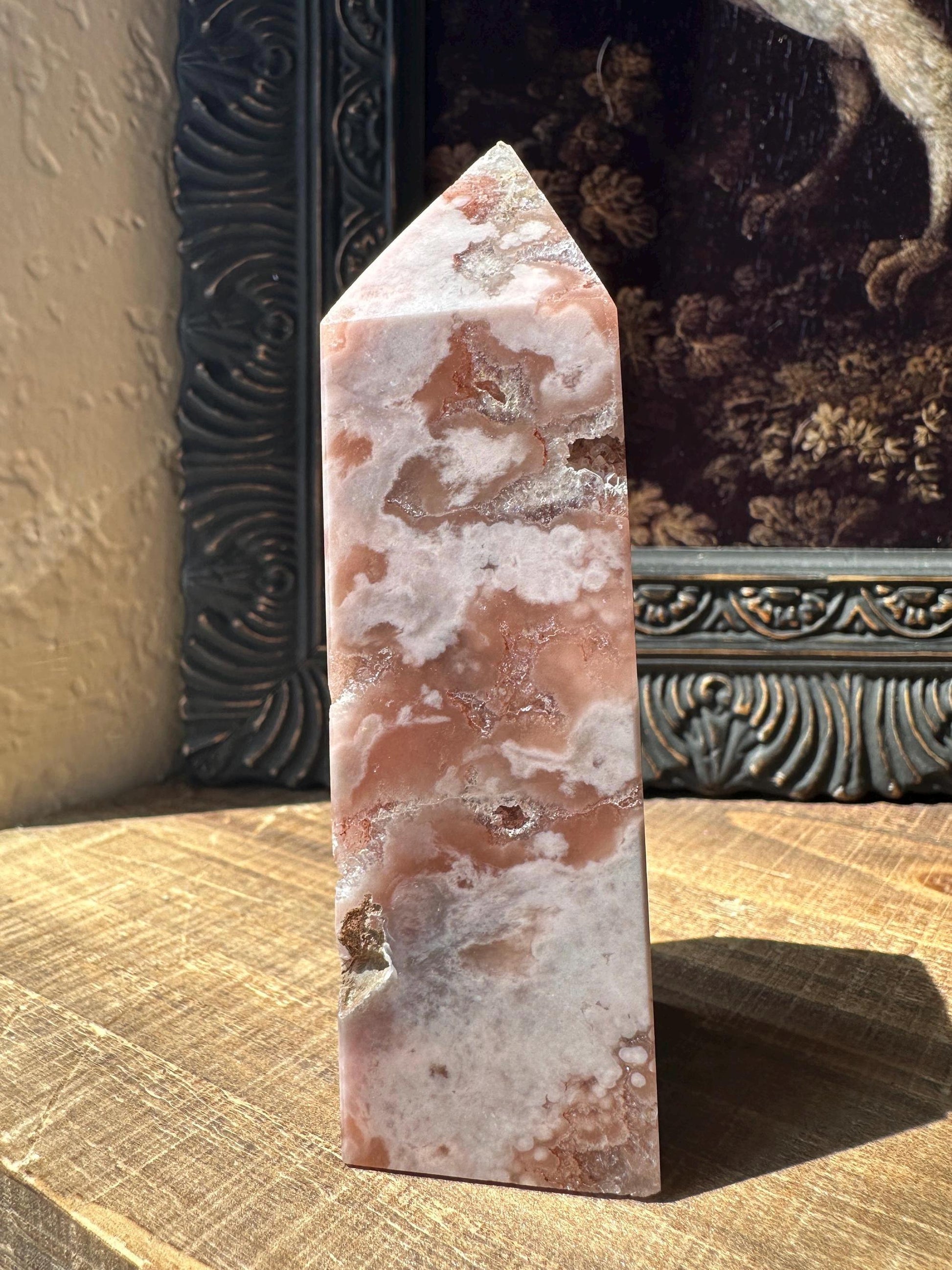 Pink Amethyst Flower, Pink Amethyst Tower with Druzy Crystal Cluater Cave