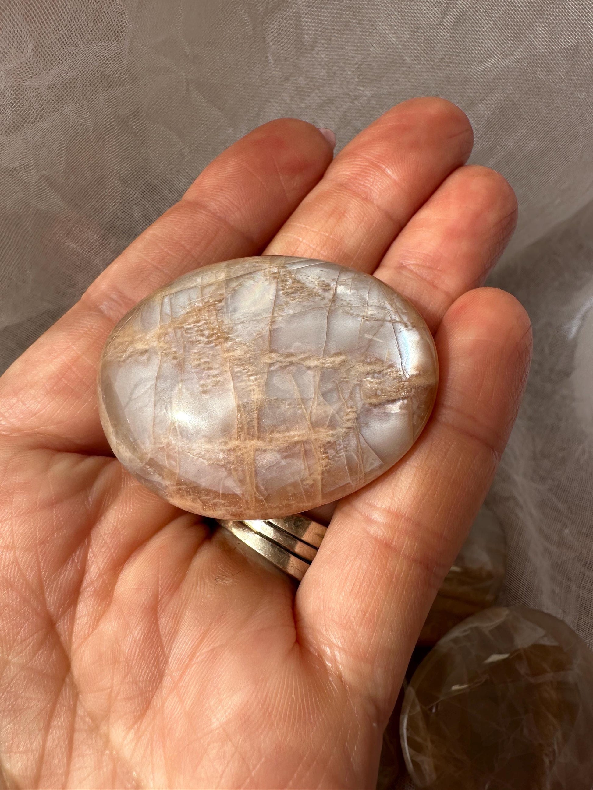 Peach Moonsrone Palm Stones Flashy