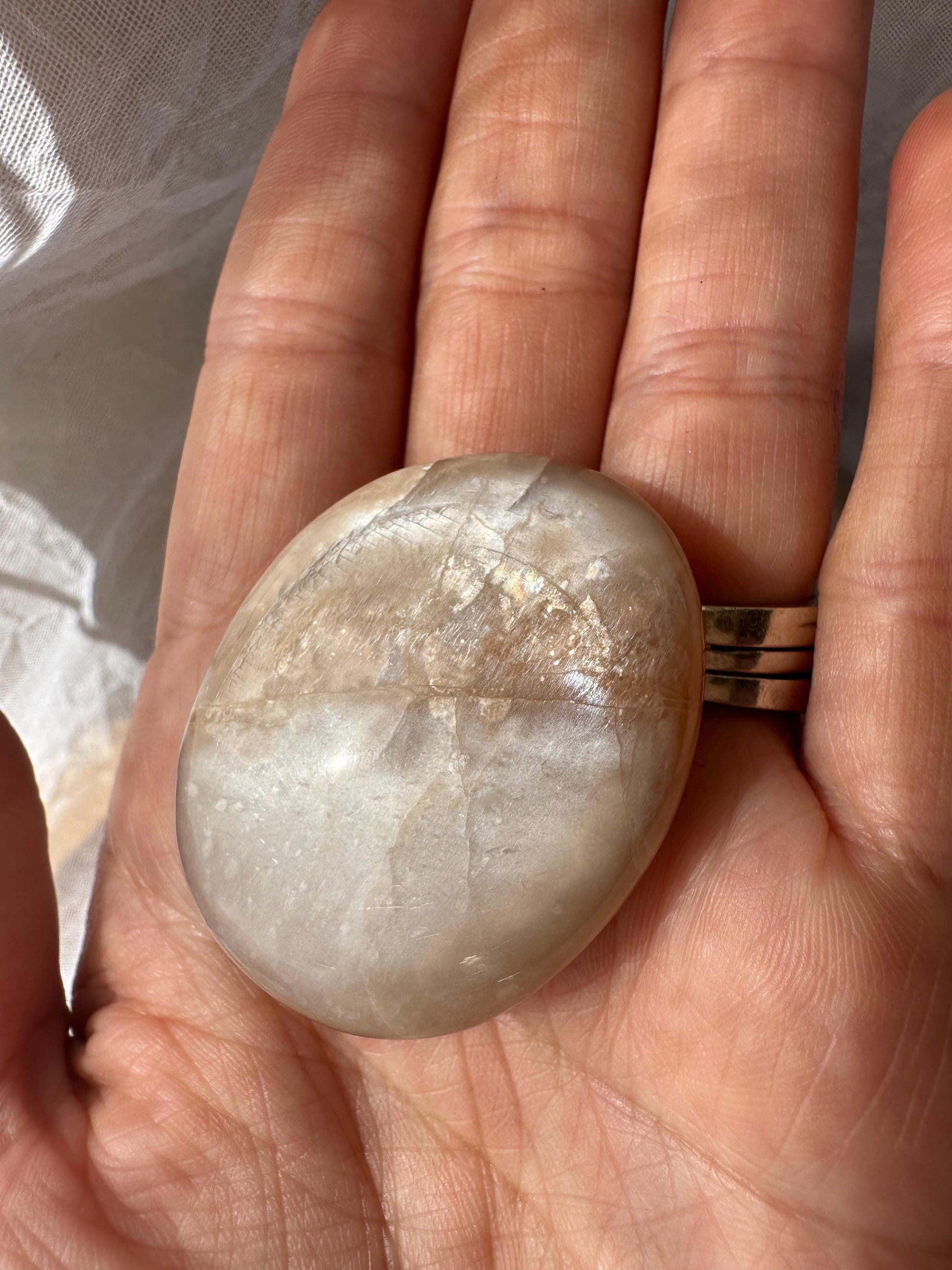 Peach Moonsrone Palm Stones Flashy