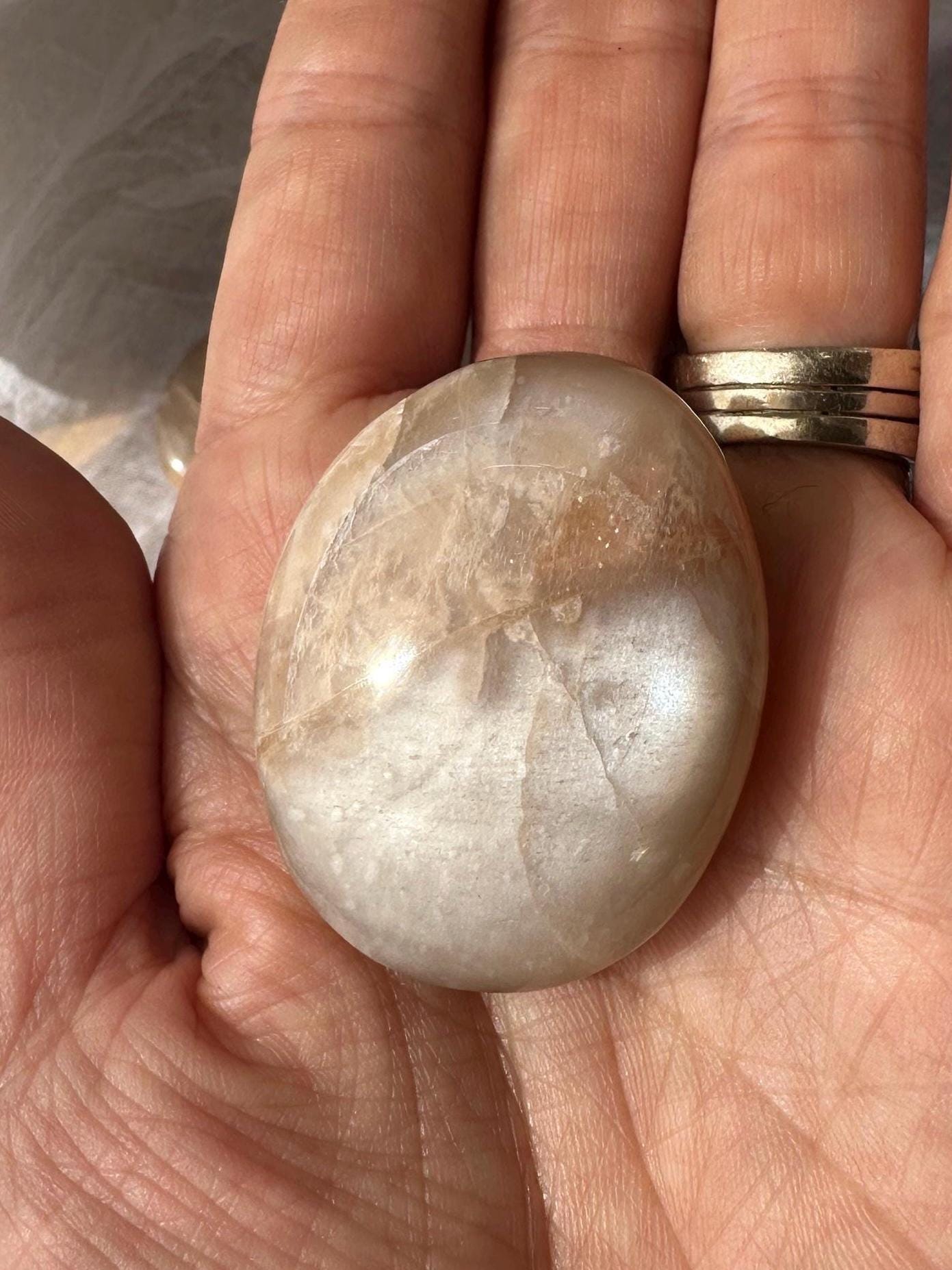 Peach Moonsrone Palm Stones Flashy