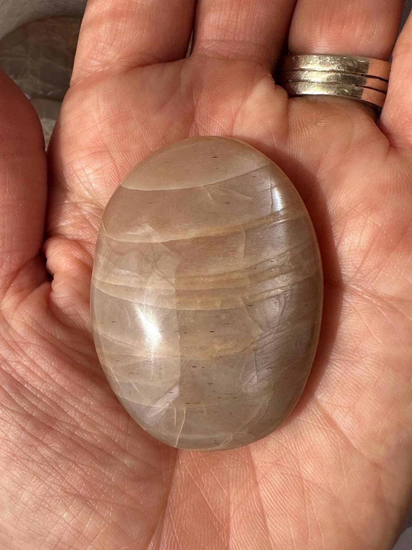 Peach Moonsrone Palm Stones Flashy