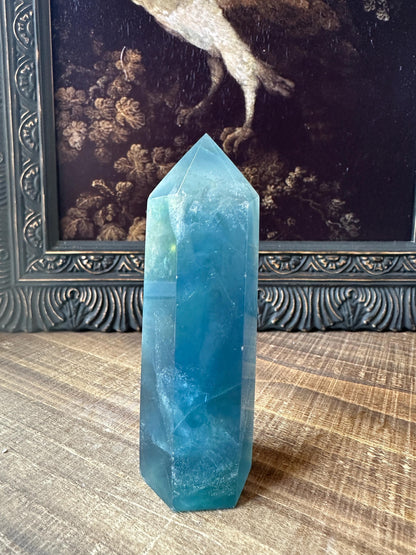 Blue fluorite tower