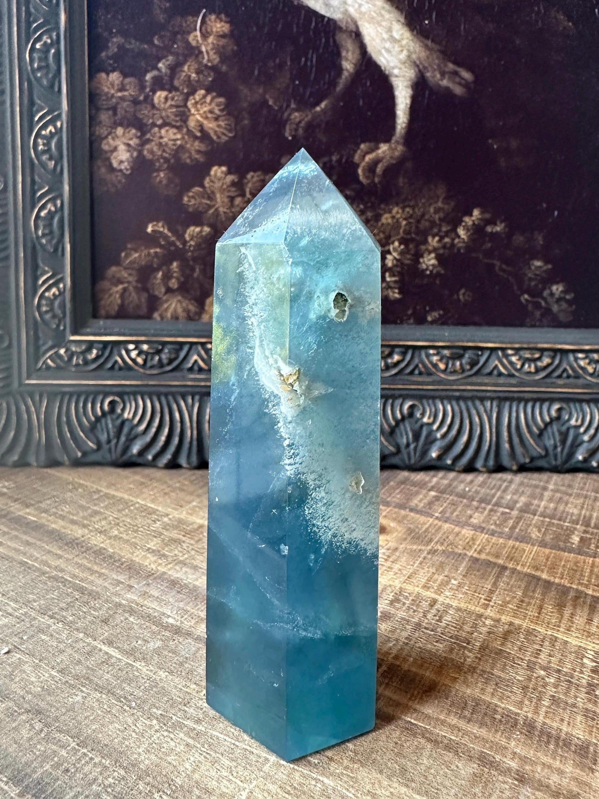 Blue fluorite tower