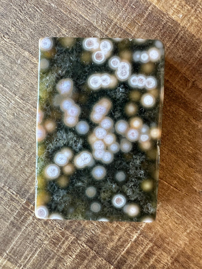 8th vein Ocean Jasper Cabochon, Rare Ocean Jasper, High Quality, Orbicular Jasper, Collectors piece, Green Quartz