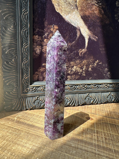 Purple Mica Tower, purple crystal tower, purple crystal point