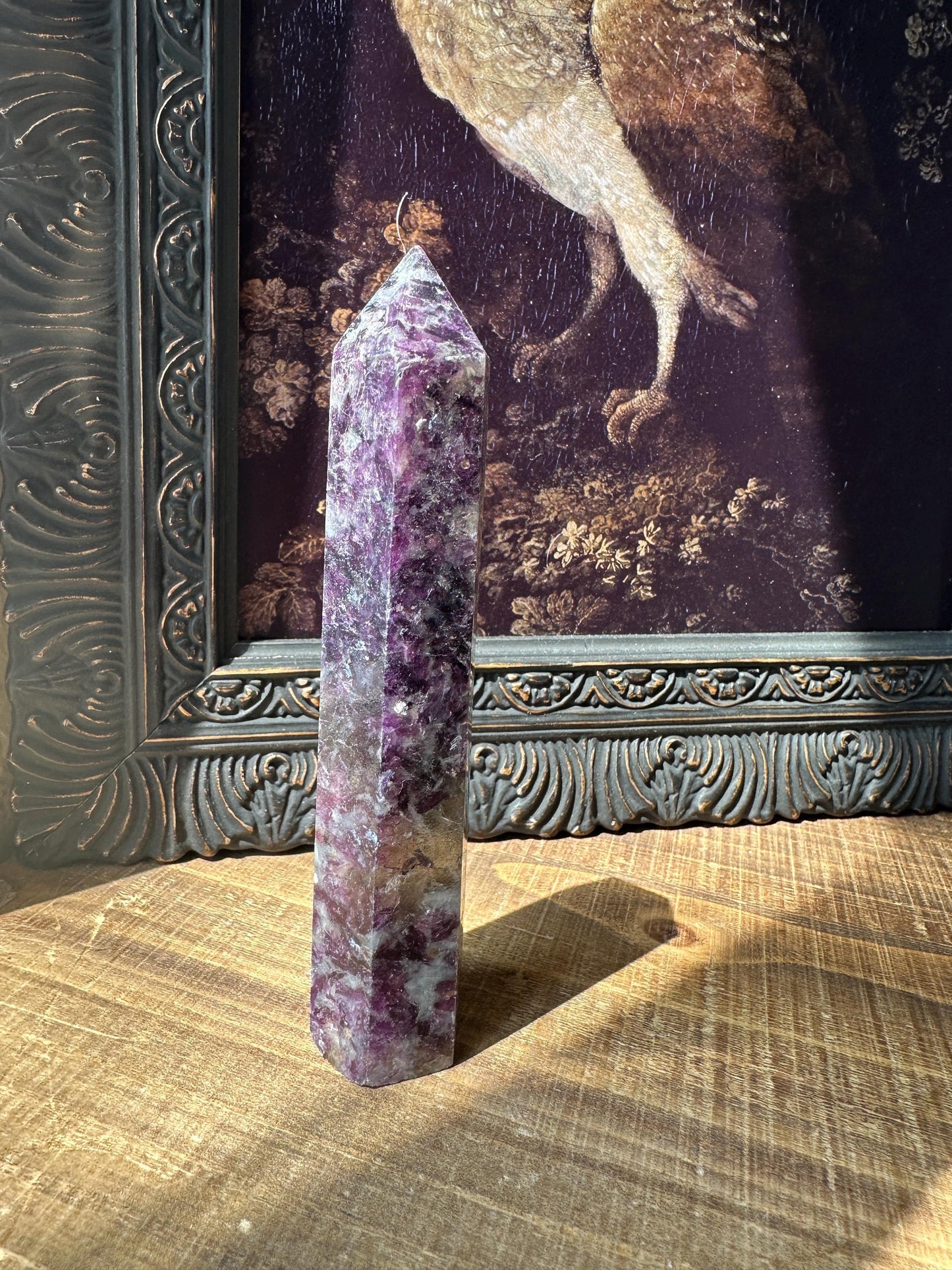 Purple Mica Tower, purple crystal tower, purple crystal point
