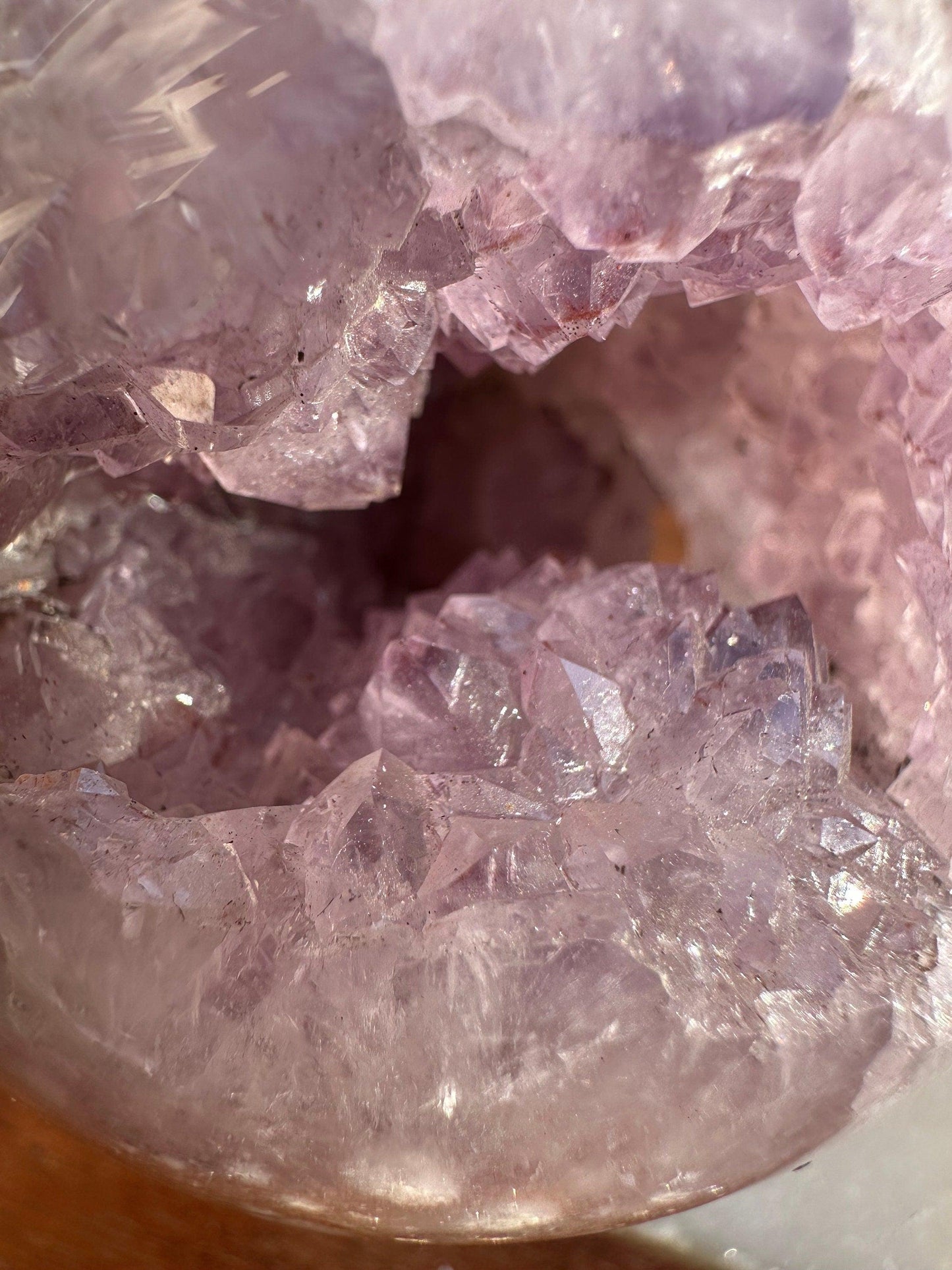 Flower agate sphere with druzy amethyst cave quartz gemmy
