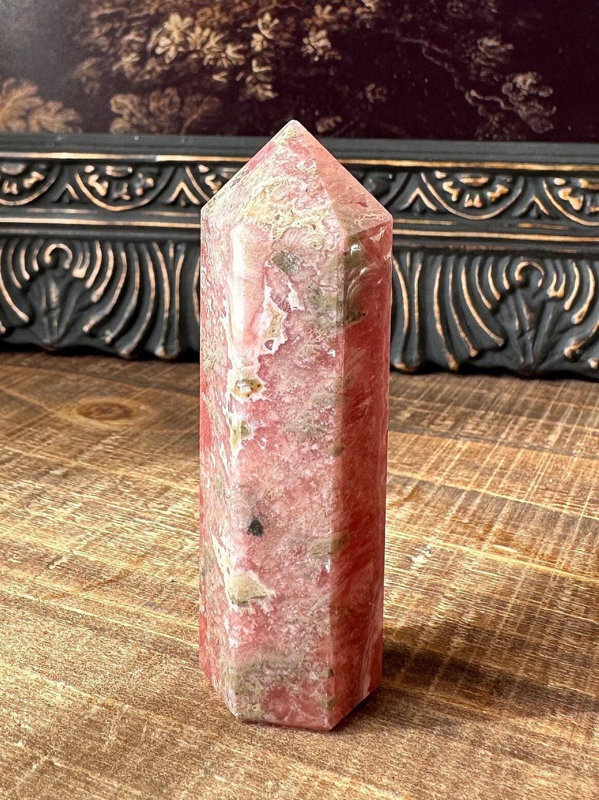 High quality Rhodochrosite Argentina, Saturated Raspberry, Gemmy, Crystal Tower, Flashy