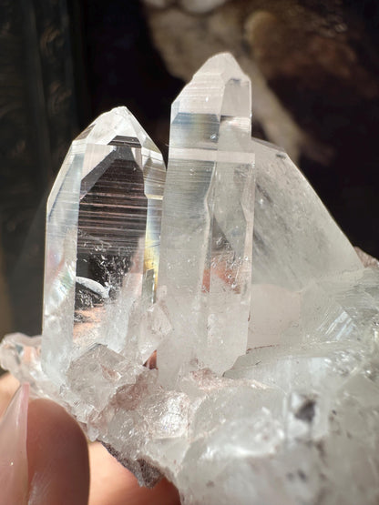 Lemurian quartz cluster, raw quartz, pink Lemurian, pink lithium quartz