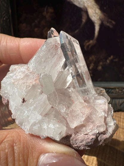 Lemurian quartz cluster, raw quartz, pink Lemurian, pink lithium quartz