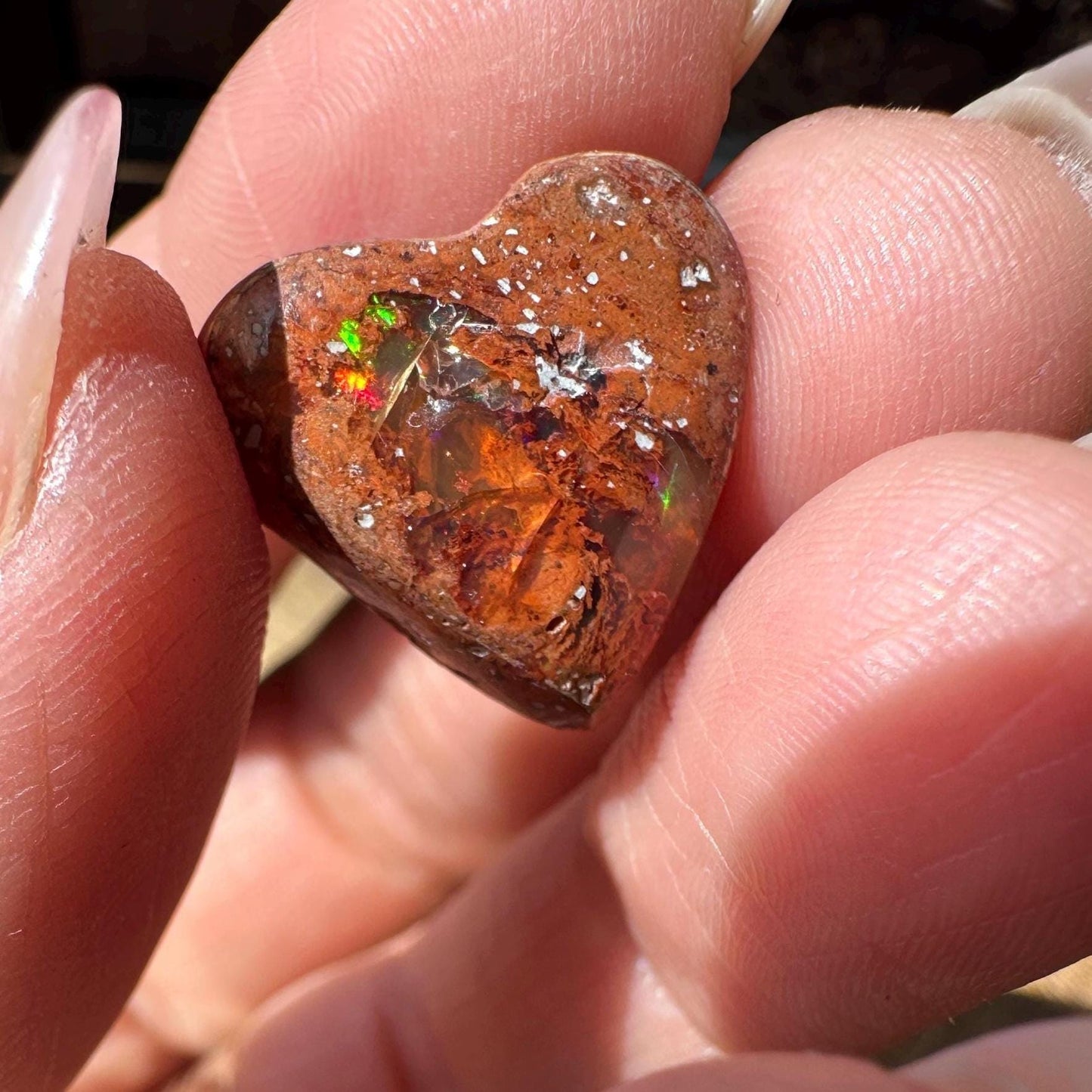 Cantara Opal Heart High Quality Cabochon Mexican Fire Opal Jelly Opal Water Opal, Opal in Matrix Opal in Rhyolite