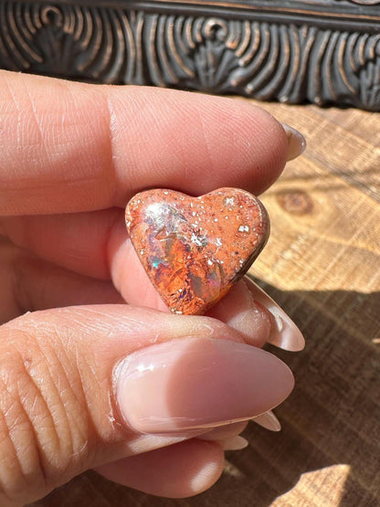 Cantara Opal Heart High Quality Cabochon Mexican Fire Opal Jelly Opal Water Opal, Opal in Matrix Opal in Rhyolite