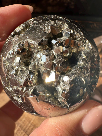 Pyrite Sphere, cubic pyrite, high quality fools gold, beautiful gold pyrite sphe