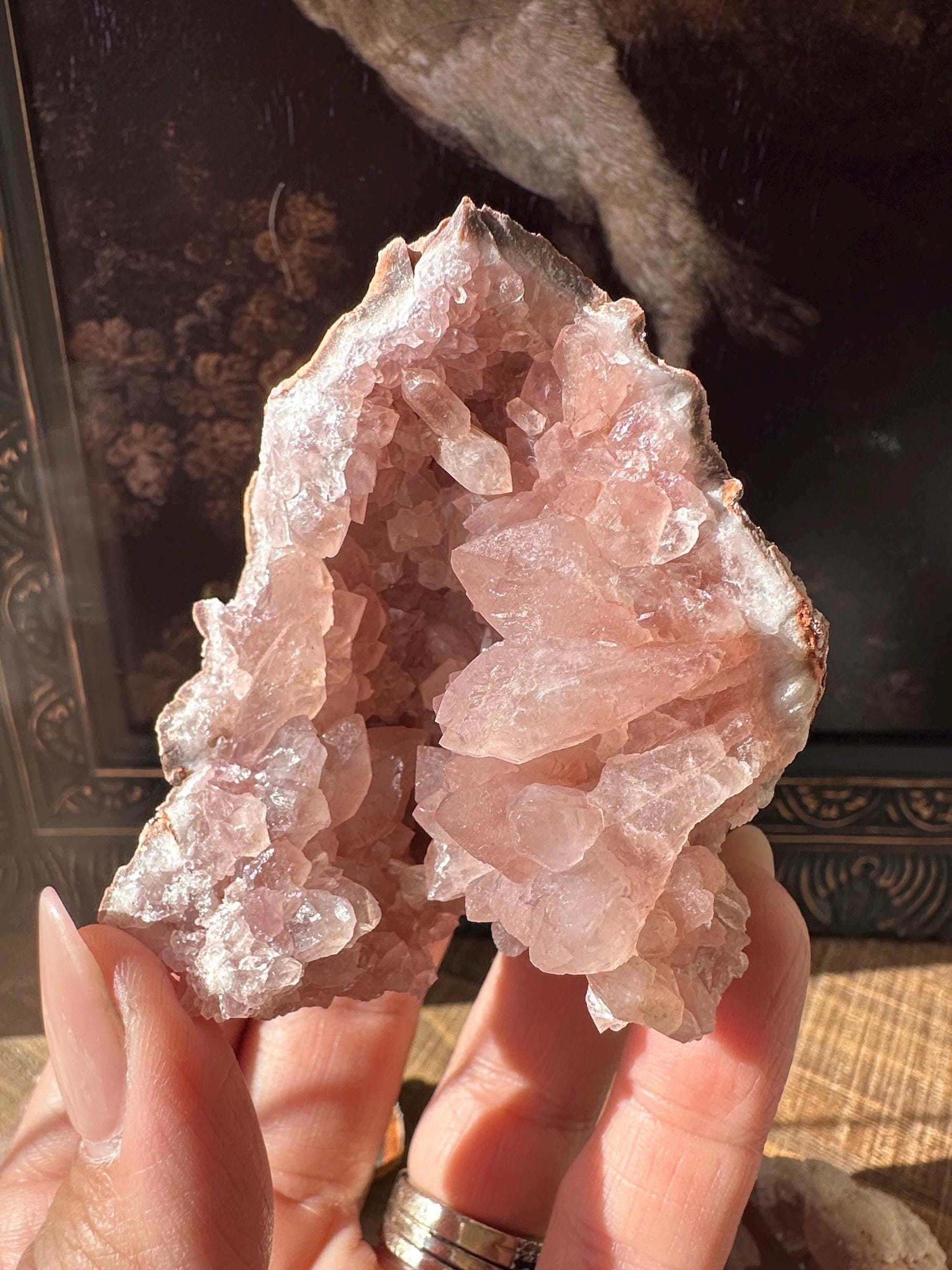 Raw AAA Grade High Quality Pink Amethyst Geode, Argentina, Pink Amethyst Cluster, Amethyst Flower, gemmy, high luster, high grade quartz