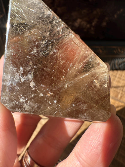 Rutilated smoky quartz Freeform, Golden Rutilated Quartz, rainbow quartz