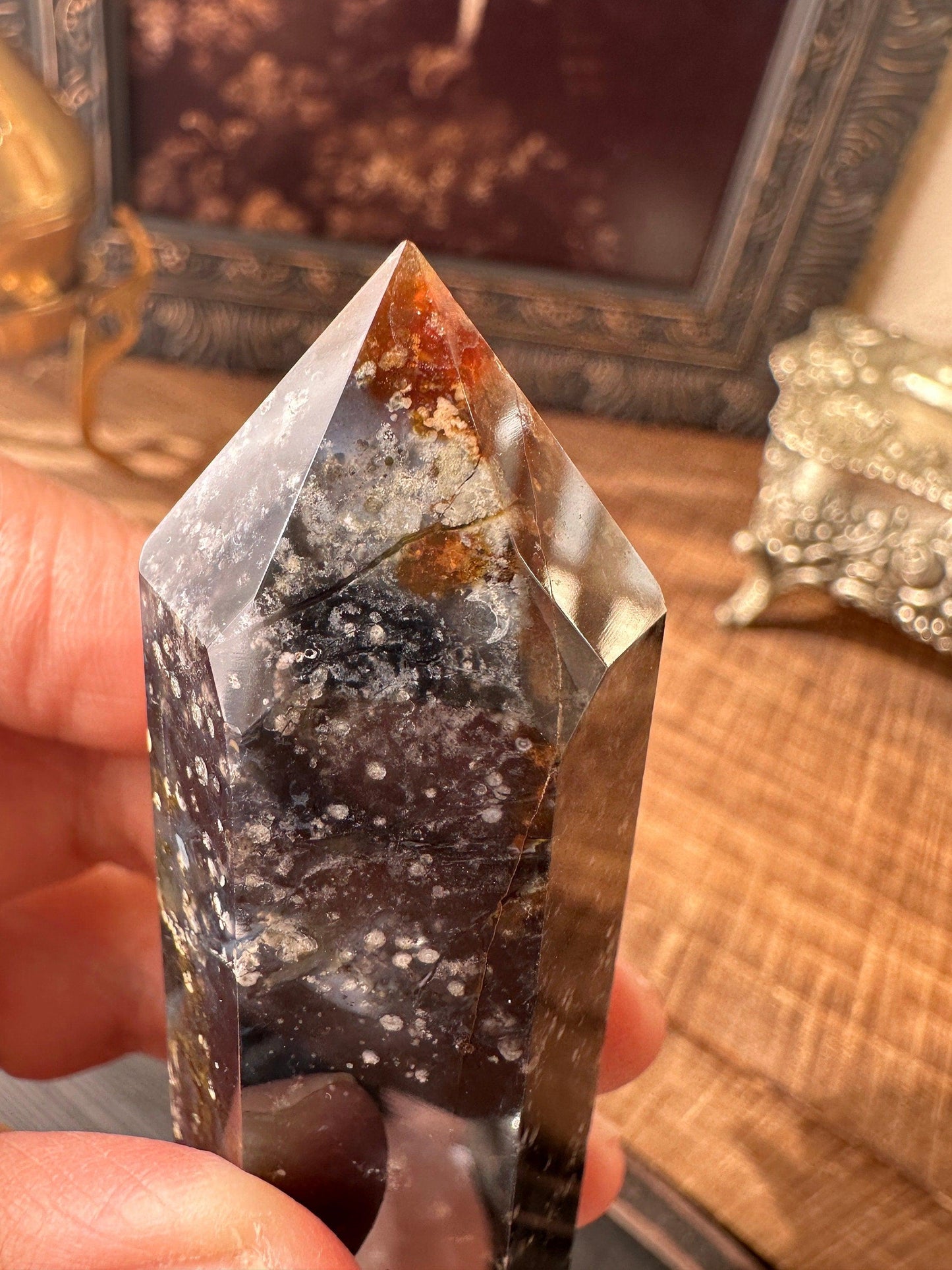 HQ Starry Sky Agate/ Chalcedony/ Agate Tower/ Rare Crystal