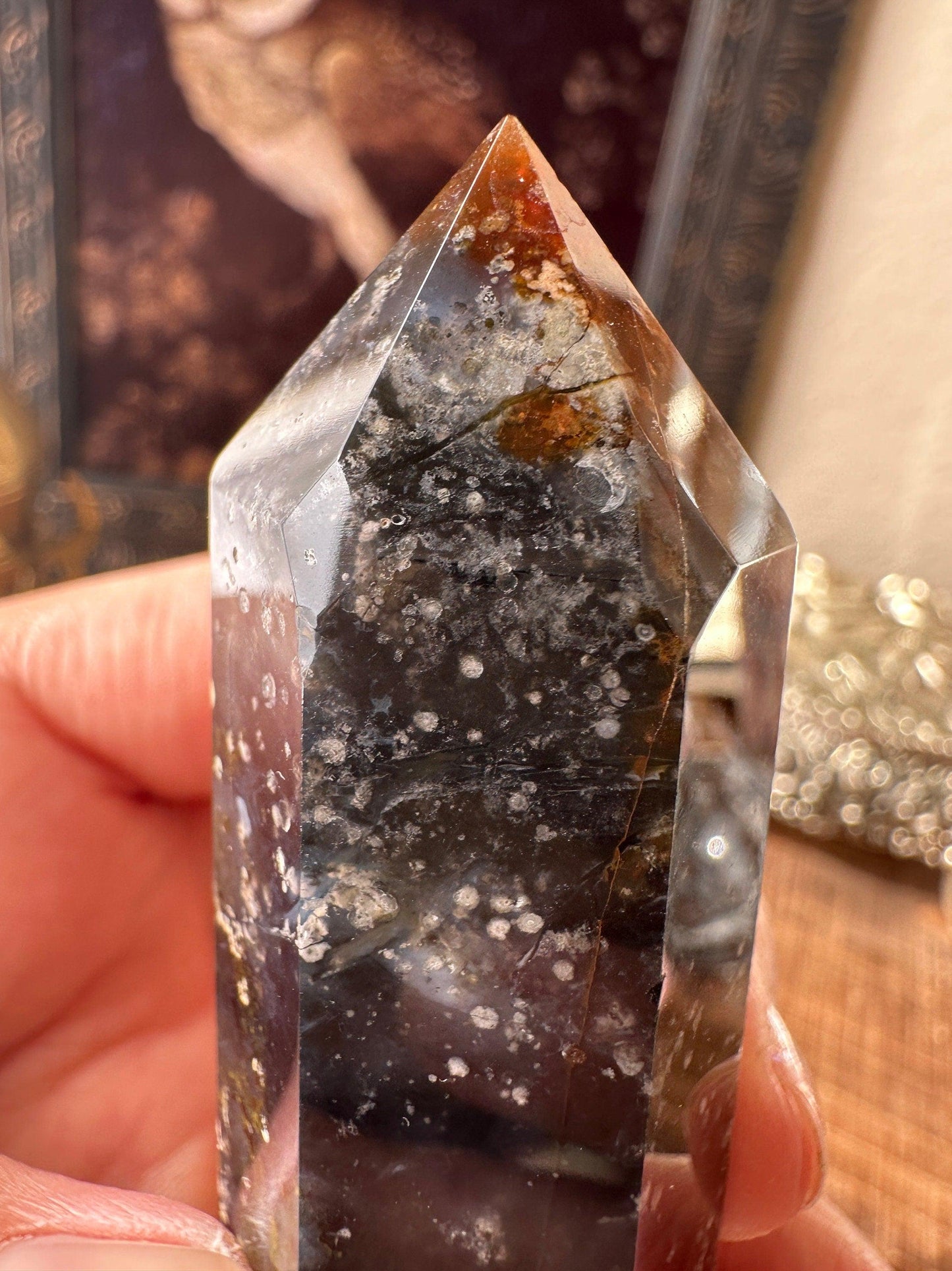 HQ Starry Sky Agate/ Chalcedony/ Agate Tower/ Rare Crystal