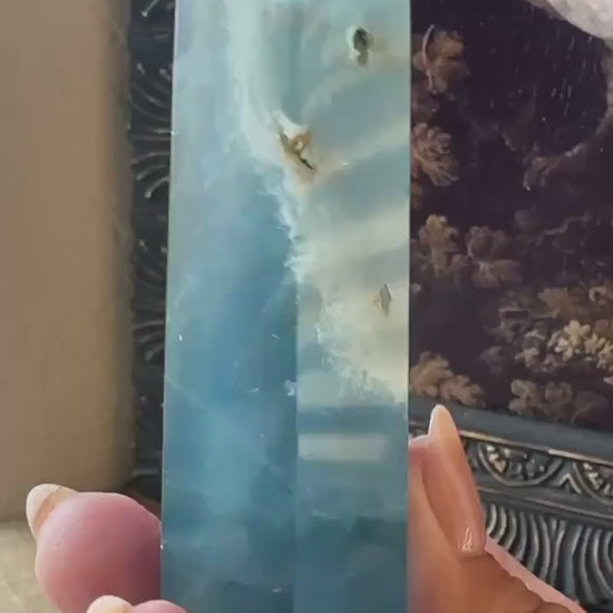Blue fluorite tower