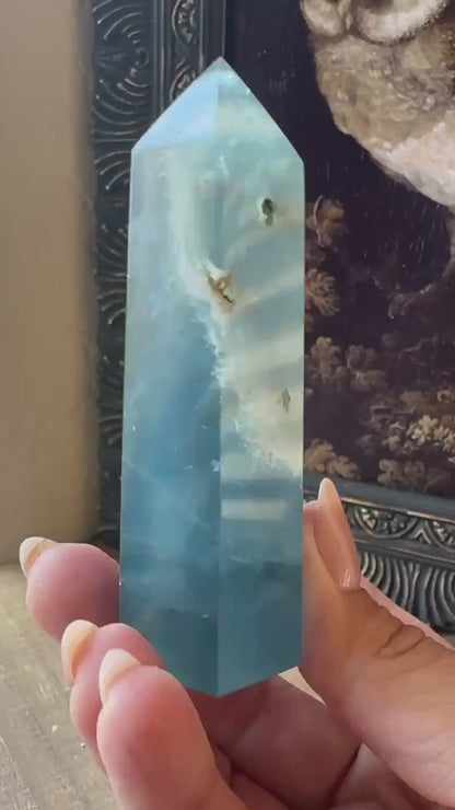 Blue fluorite tower
