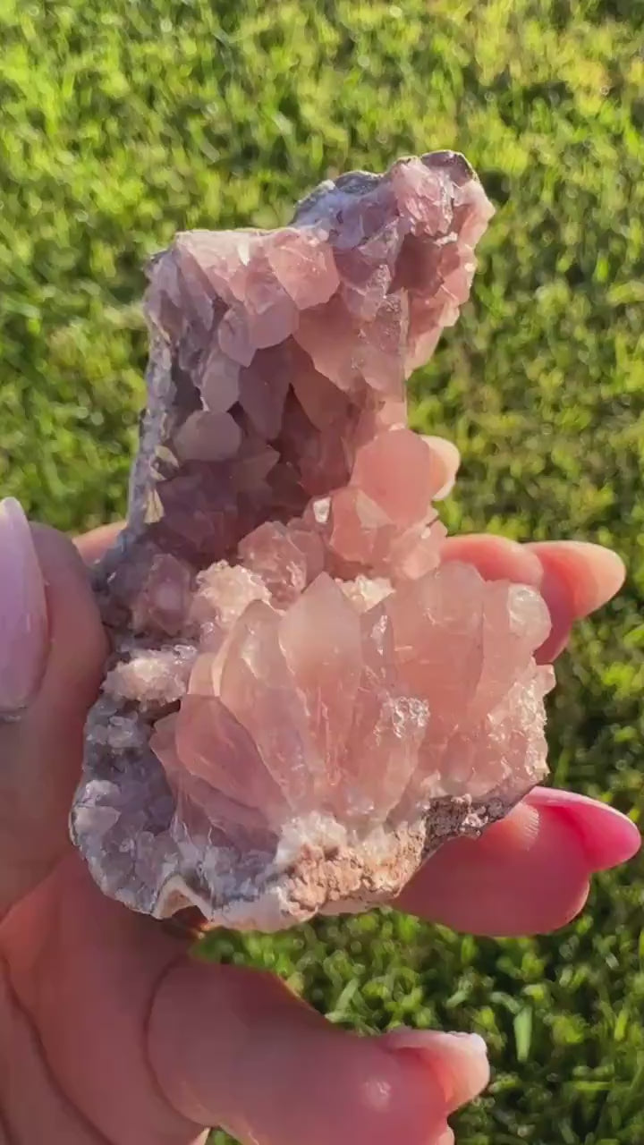 Raw AAA Grade High Quality Pink Amethyst Geode, Argentina, Pink Amethyst Cluster, Amethyst Flower, gemmy, high luster, high grade quartz