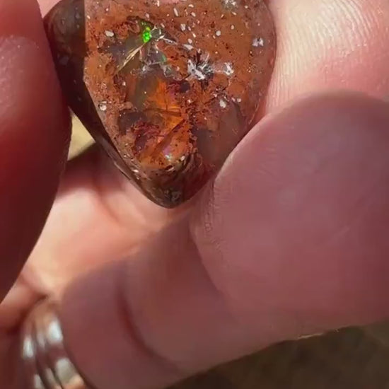 Cantara Opal Heart High Quality Cabochon Mexican Fire Opal Jelly Opal Water Opal, Opal in Matrix Opal in Rhyolite
