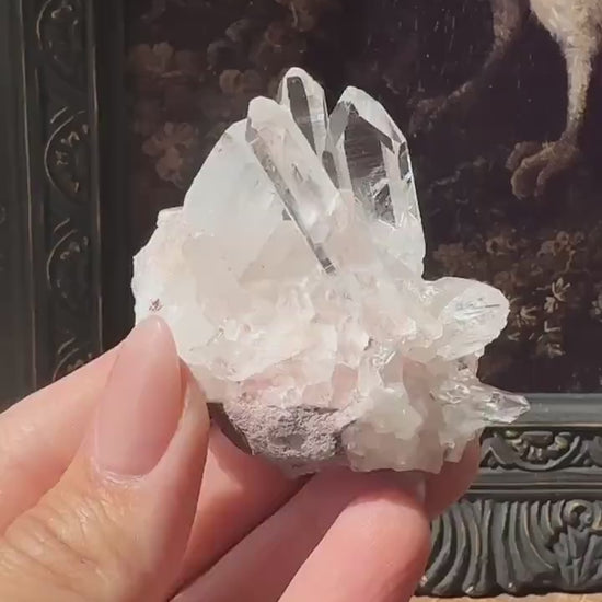 Lemurian quartz cluster, raw quartz, pink Lemurian, pink lithium quartz